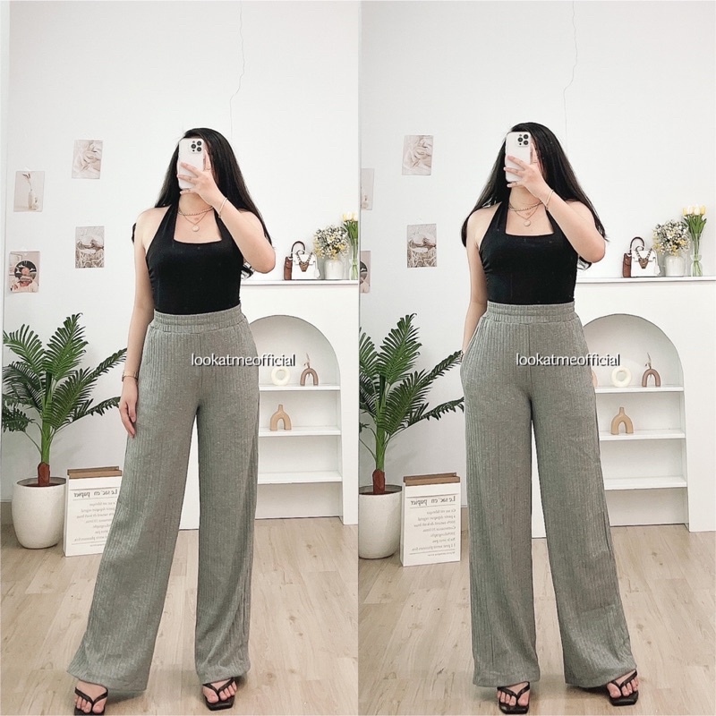 lookatmeofficial • Meera Knit Pants - Celana Kulot Knit Premium Long Cullote