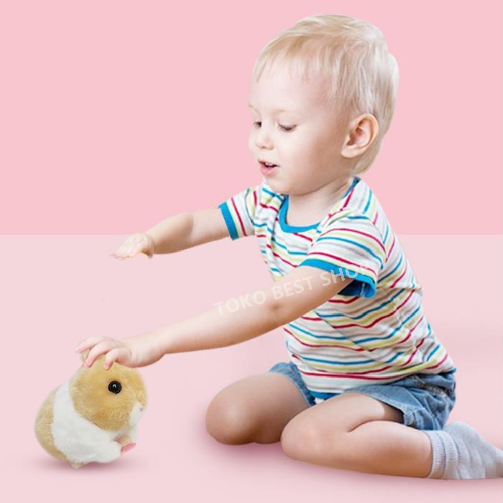 Simulasi mainan mewah Elektronik kelinci lucu bisa berjalan dan melompat hidung dan telinga melompat-5
