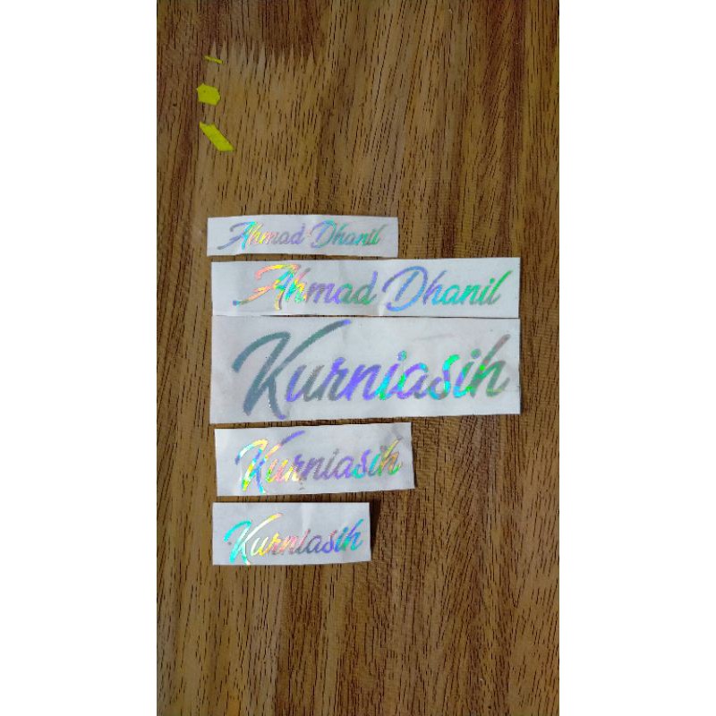 Sticker Cuting Costum Tulisan Hologram