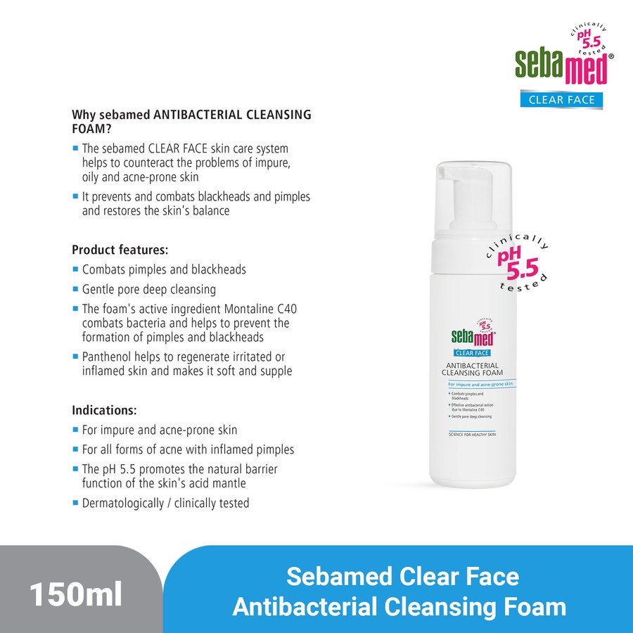 Sebamed CLEAR FACE Antibacterial Cleansing Foam 150ml