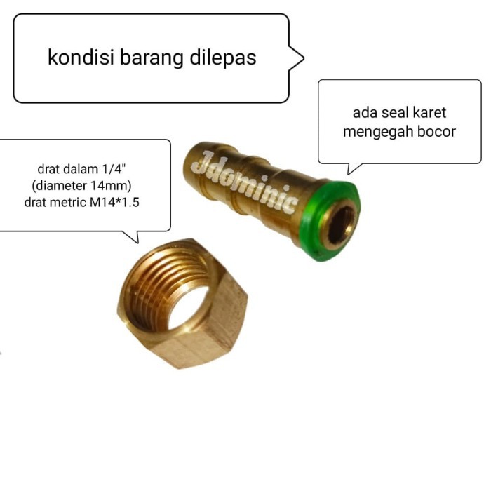 sambungan cewek drat dalam 3/8 inchi 10mm nepel neple napple selang