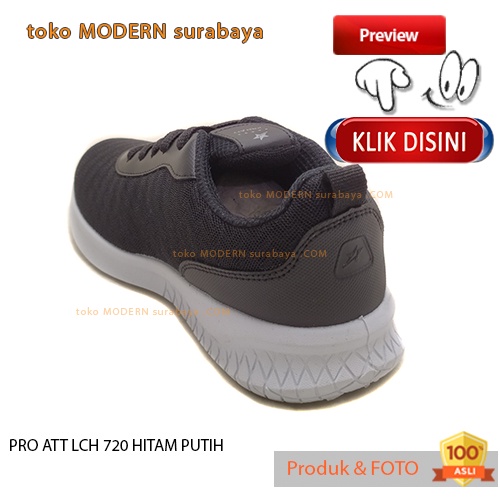 Sepatu wanita sekolah sneakers tali PRO ATT LCH 720 HITAM PUTIH