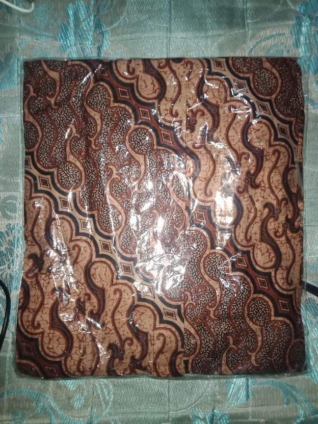 Cod - Dt Collection - Kemeja Hem Batik Cowok Lengan Pendek Motif Ulir Cokelat