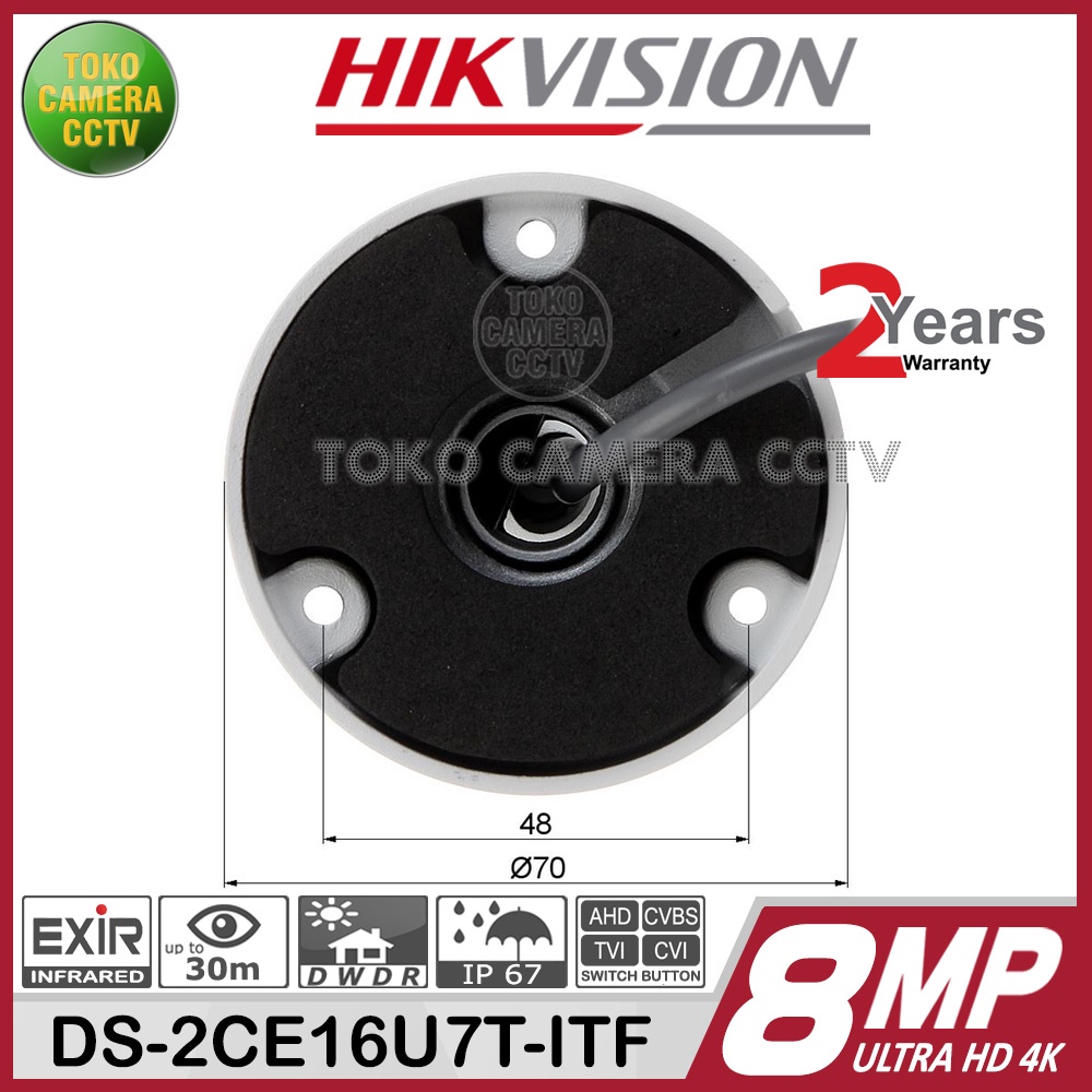 KAMERA OUTDOOR HIKVISION DS-2CE16U7T-ITF 8MP 4K