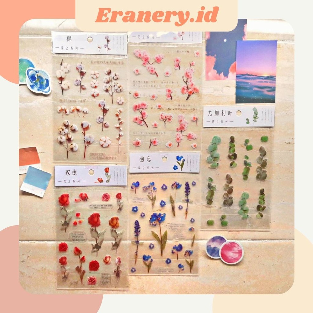 

[STICKER] Transparent Flower Sticker/Stiker Bunga Transparan