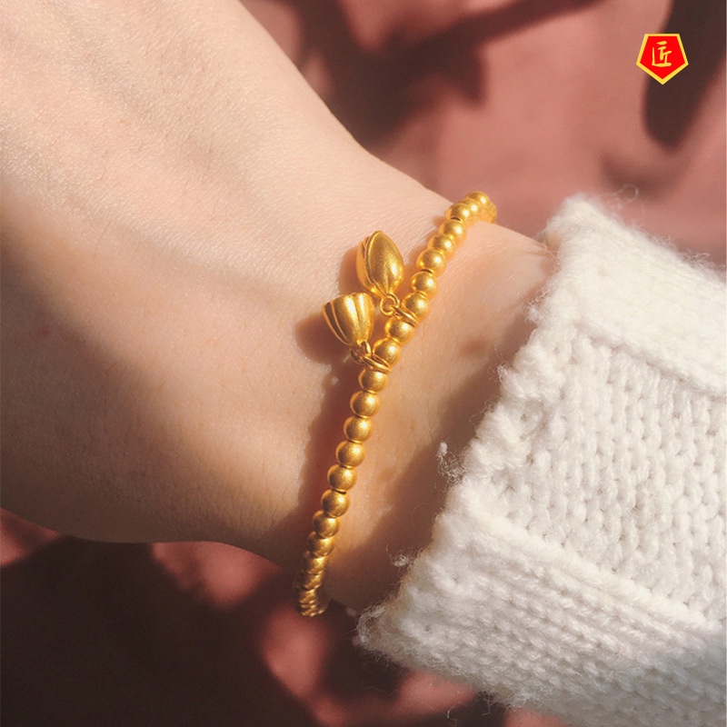 [Ready Stock]Elegant Graceful Gold Lotus Seedpod Bracelet