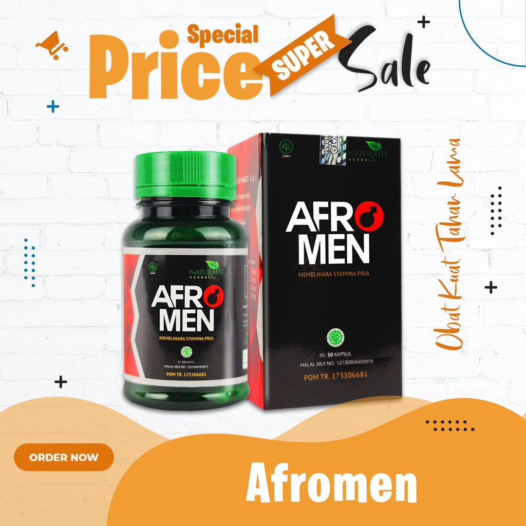 Diskon Afromen Herbal Stamina Pria Kuat Vitalitas Pria Kesuburan Pria Alami Terdaftar BPOM & MUI