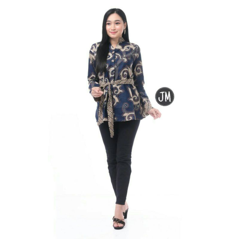 atasan batik batik wanita atasan batik atasan batik couple m l xl xxl-Blus tali kk navi