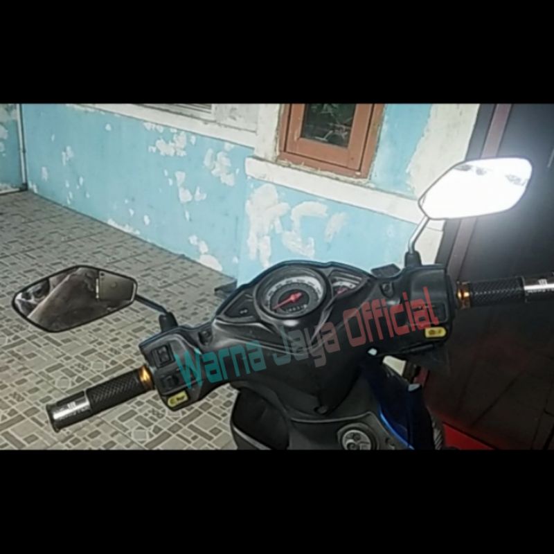 Kaca Spion Motor Satria Fu Smash Shogun Sp 125 Spacy Vario Beat Mio DLL Beat Pop Street Stret Strit Vega R ZR Vario Supra X 110 125 150 Fi Variasi Fariasi Pariasi Karbu Carbu Carburator Karburator Injeksi Tangkai Tiang Gagang Pendek Chrome Crom Krum Chrom-3