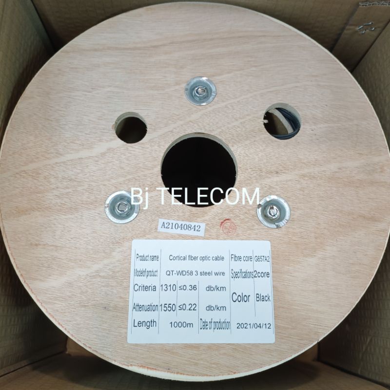 dropcore 2 core 3seling/ kabel FO 2core 3 seling/ kabel optik outdoor 2 core 3 seling @1000meter