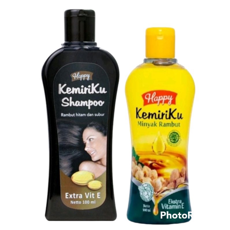 Happy kemiriku shampoo &amp; minyak rambut 100ml/kemiriku minyak rambut)/happy kemiriku.