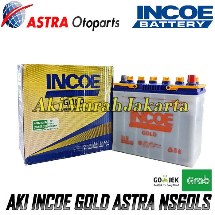 {BEKAS} Aki Mobil Toyota Yaris INCOE GOLD Astra NS60LS Aki Basah 12V / 45 Ah Limited