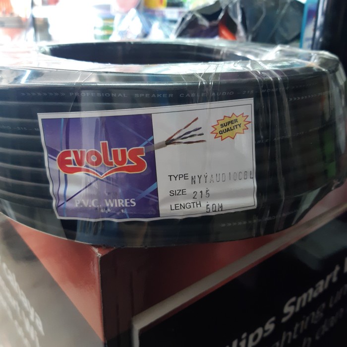 Kabel Roll - Kabel Audio 2X1.5 Evolus Nyy Serabut 50 Meter,Roll