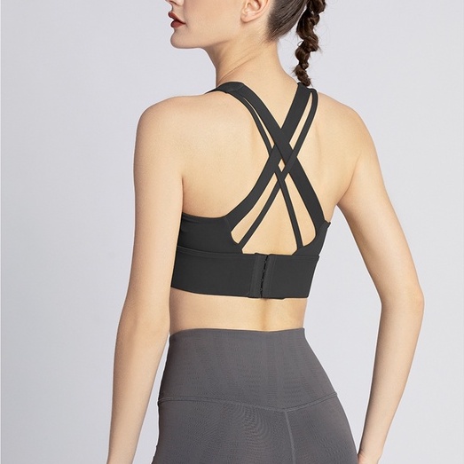 [OXY] Olahgara Wanita Sport Bra / Cross Back Yoga Tanktop 2010 (S/M/L)-Black