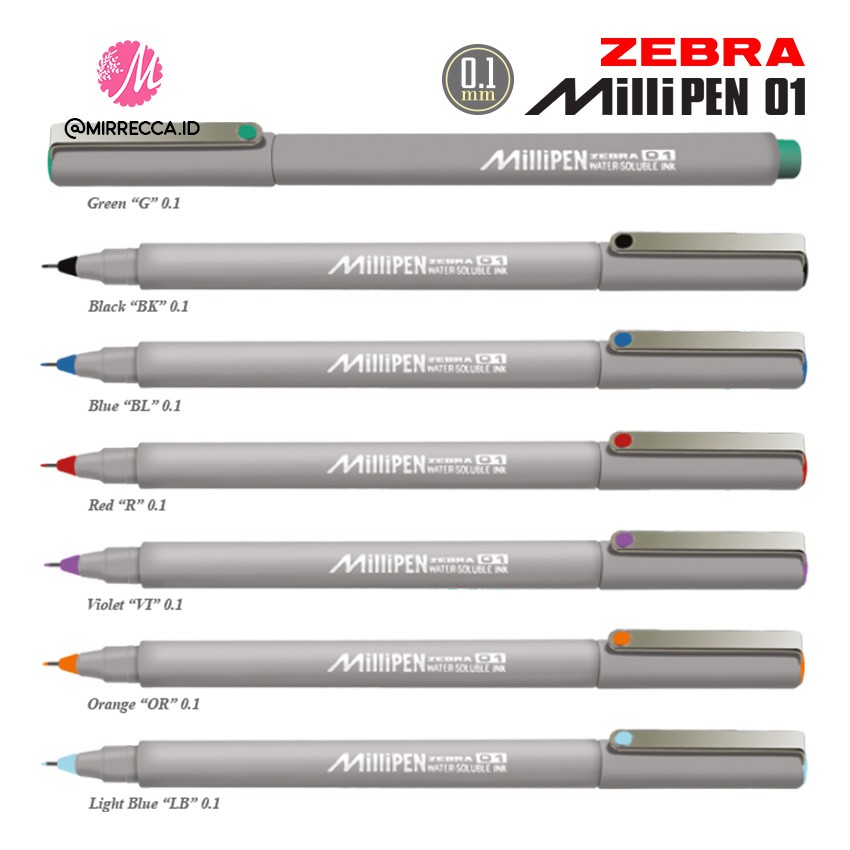 

PULPEN ZEBRA MILLIPEN 0.1 MM COLOURS WARNA-WARNI