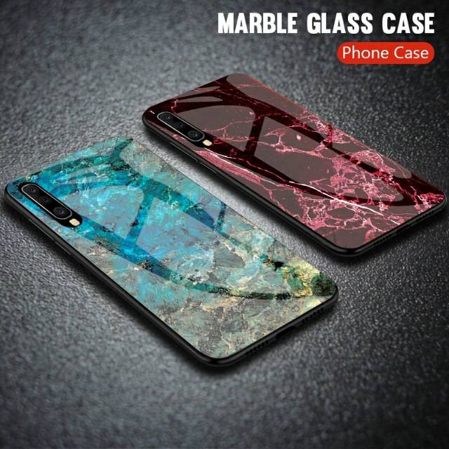 Marble Glass Case Samsung Galaxy A50 A30S A50S SamsungA50 SamsungA30S SamsungA50S Hardcase Softcase 