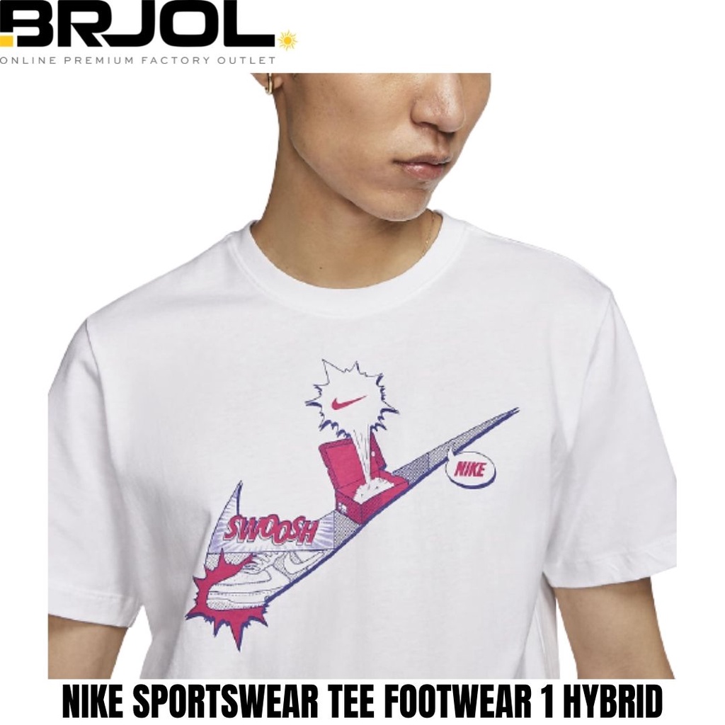 KAOS LARI PRIA RUNNING ORIGINAL NIKE SPORTWEAR TEE FOOTWEAR 1 HYBRID SHORT SLEVEE