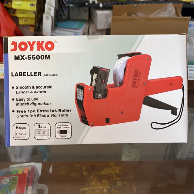 

Mesin Label Harga 1 Baris 8 Digit MX-5500M / Price Labeller Joyko MX 5500M