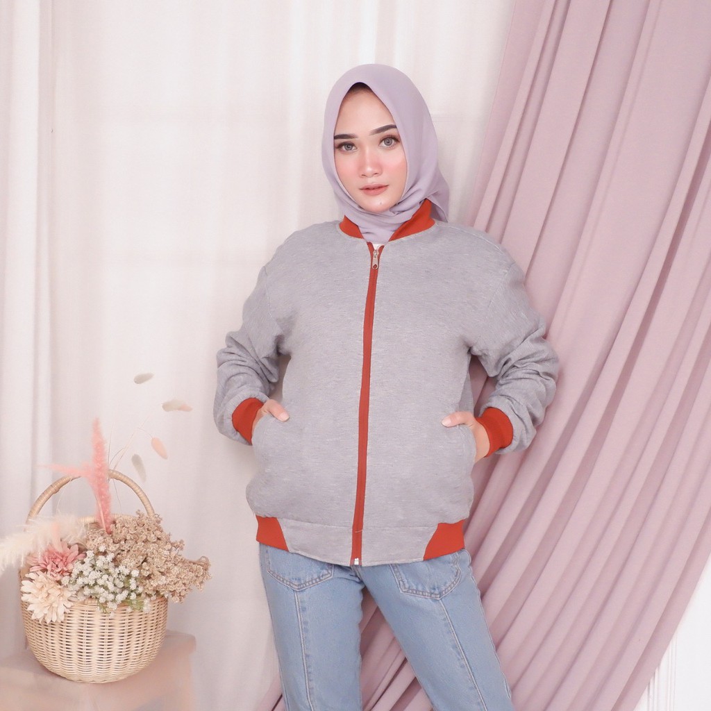 SKJ ORANGE |ManNeedMe x AMZ| Jaket Pria Bomber Jaket Parasut Unisex 2 in 1 ORIGINAL