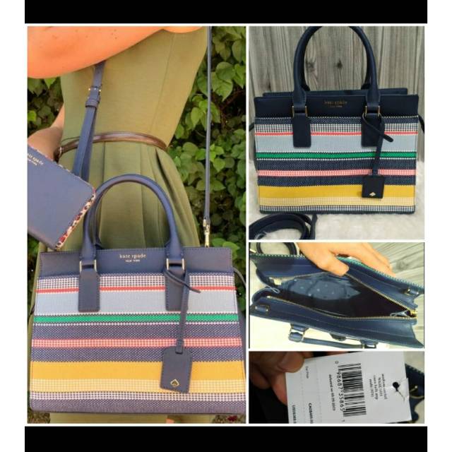 Kate Spade KS Cameron Medium Satchel Navy Multi Rainbow. 31x28x22cm.
