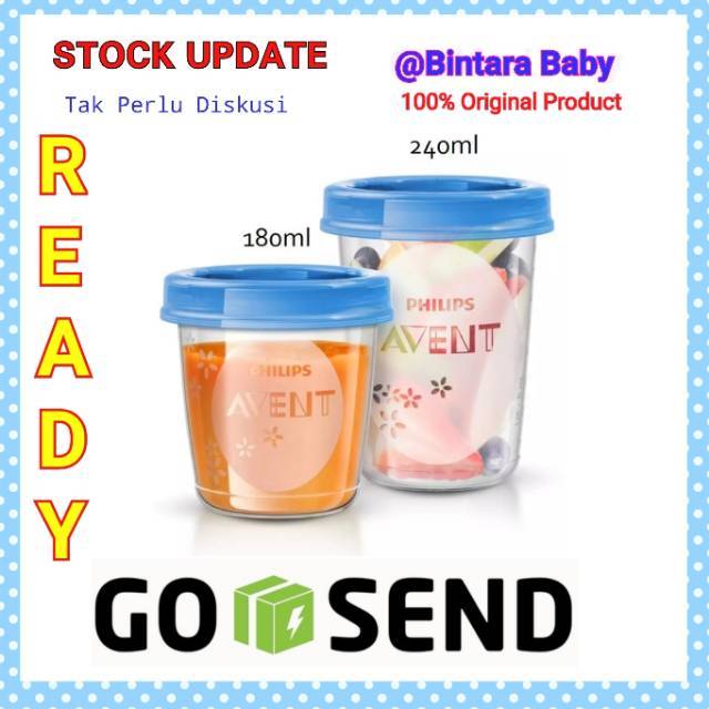 Original Philips Avent Storage Cup / Penyimpan Asi Mpasi Avent / Milk storage Snack Bayi / Wadah Makanan Bayi Multifungsi Wadah Asi Wadah Mpasi