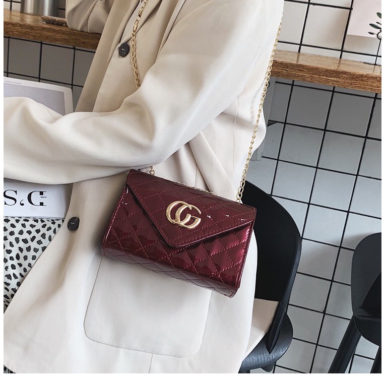 Tas Selempang Wanita Kulit Glossy Import - Tas Fashion Korea Import Terbaru Kekinian - Tas Cewek Import Korean Style - Tas Selempan Terbaru [SL26]