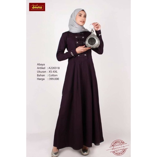 Dannis A 220318 Purple / Dannis Abaya Brown / Gamis Terbaru Original