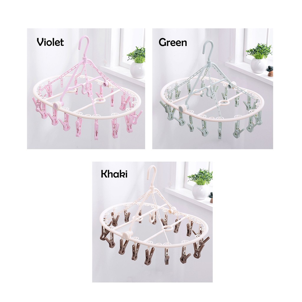 Gantungan Baju Lipat 18 Jepitan Bahan Tebal Bagus Awet Multifungsi Hanger Foldable Premium