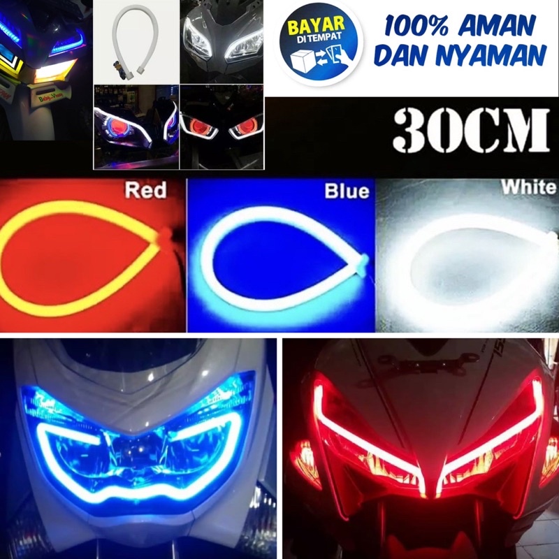 PROMO Lampu LED Alis Flexible Alis Motor 30cm LED Warerproof anti panas anti air berkualitas