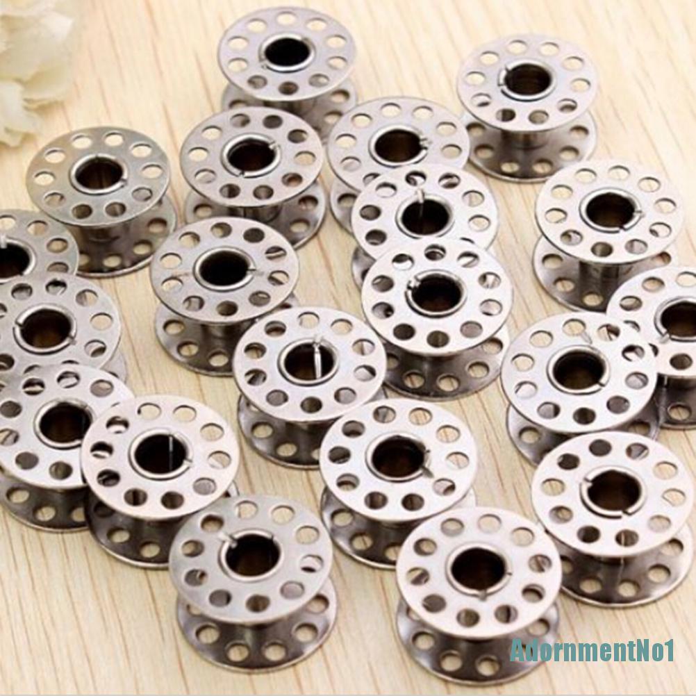 (AdornmentNo1) 20pcs / Set Bobbin / Penggulung Benang Bahan Stainless Steel Untuk Mesin Jahit Viking