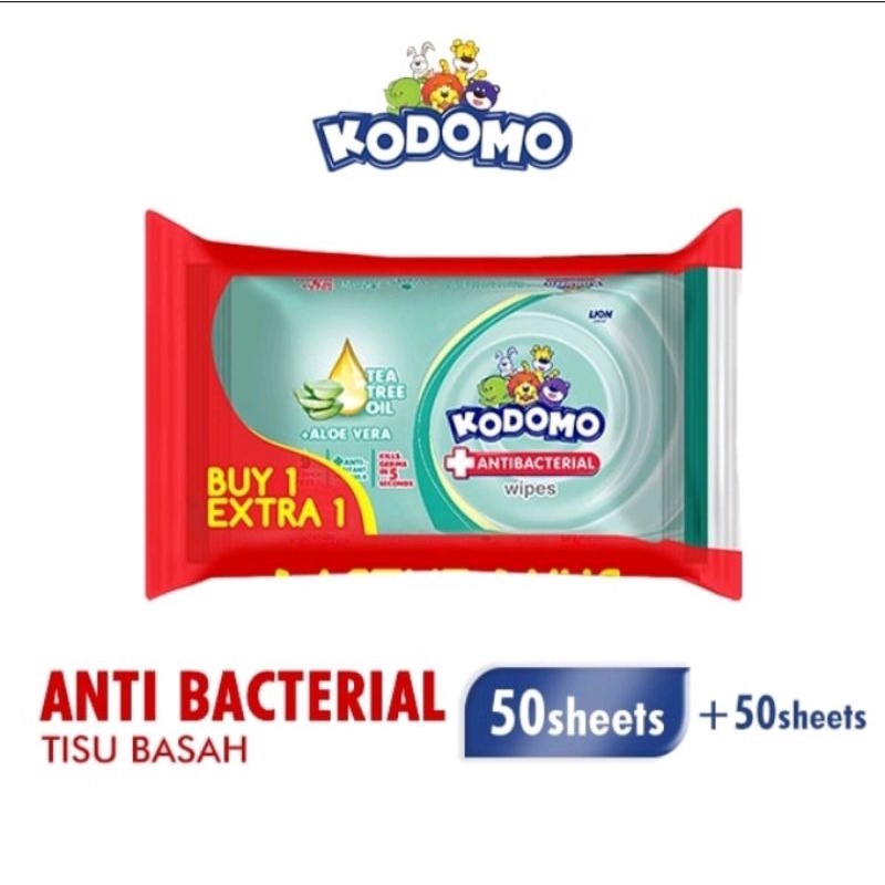 Jual KODOMO Tissue Basah Antibacterial Wipes 50 Sheets Buy 1 Get 1