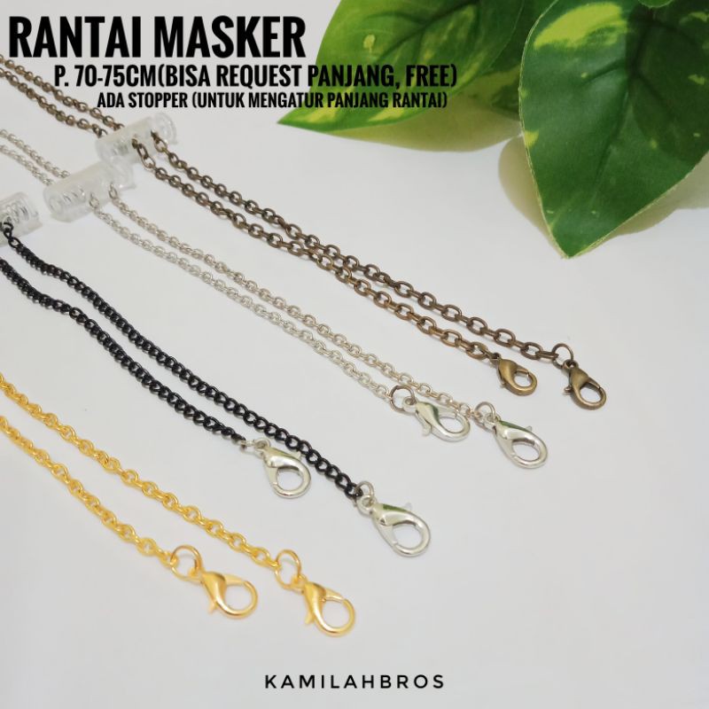 STRAP MASKER RANTAI POLOS - RANTAI MASKER - CHAIN MASKER GOLD SILVER BRONZE STRAP MASK