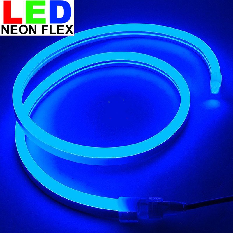 Lampu Led neon flexible Rope light Custom Warna Biru / Blue meteran (belum termasuk colokan)