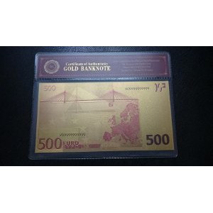 LANGKA Uang Euro 500 Warna Lapis Emas 24k Carat Gold 99 9 Limited