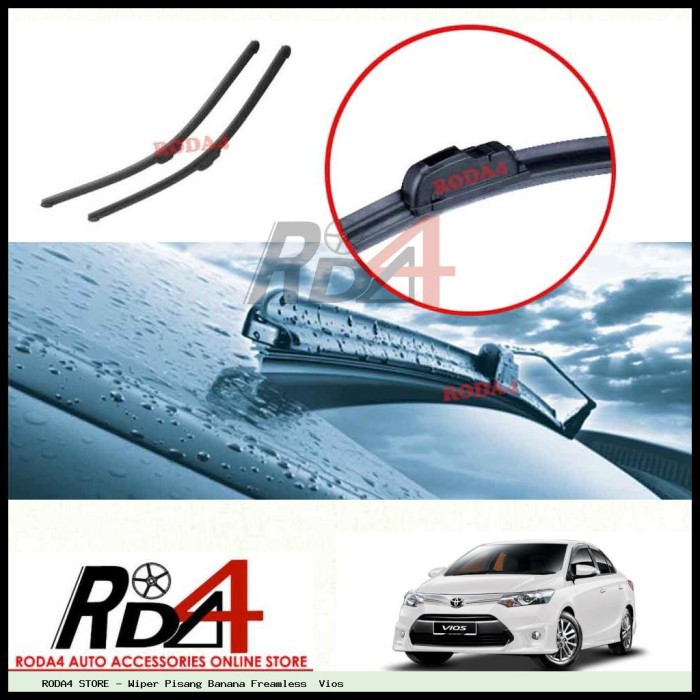 Wiper Mobil Vios 22 14 Frameless Banana 1 Set 2 Pcs