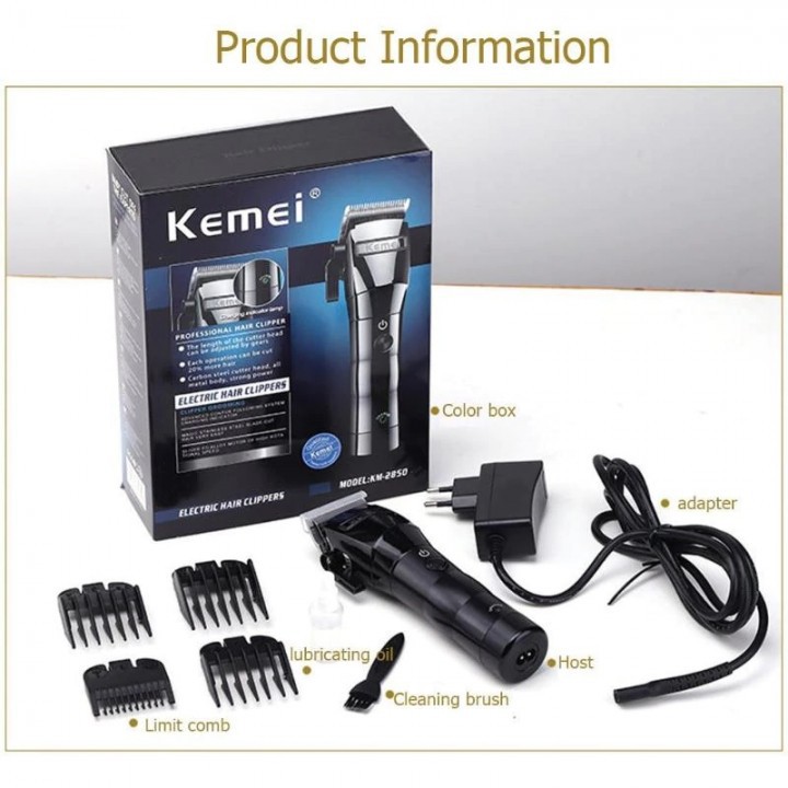 KEMEI KM-2850 Rechargeable Cordless Professional Electric Hair Clipper