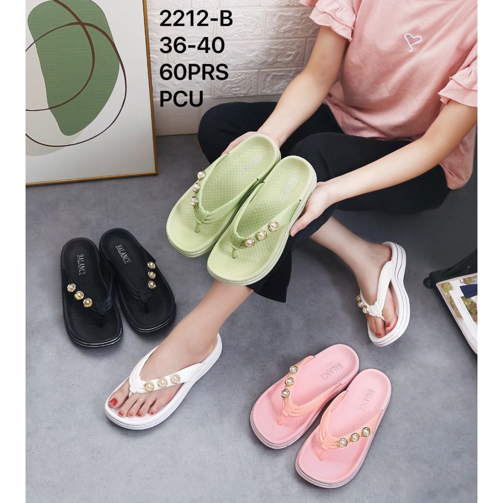 Sandal Wanita Terbaru /Sendal Jepit Jelly karet Import Balance 2212/Sendal Korea Kekinian