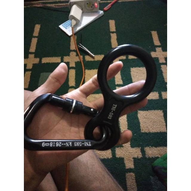 RPM Satu set carabiner dan figure 8 jatah TNI   Stok Ready