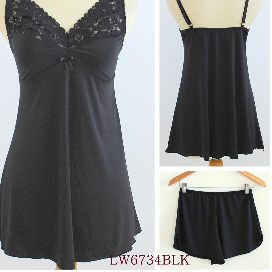 ➱ NEW LINGERIE SET LILY WOLFF, BAHAN LEMBUT ELASTIS, LW6734BLK ●