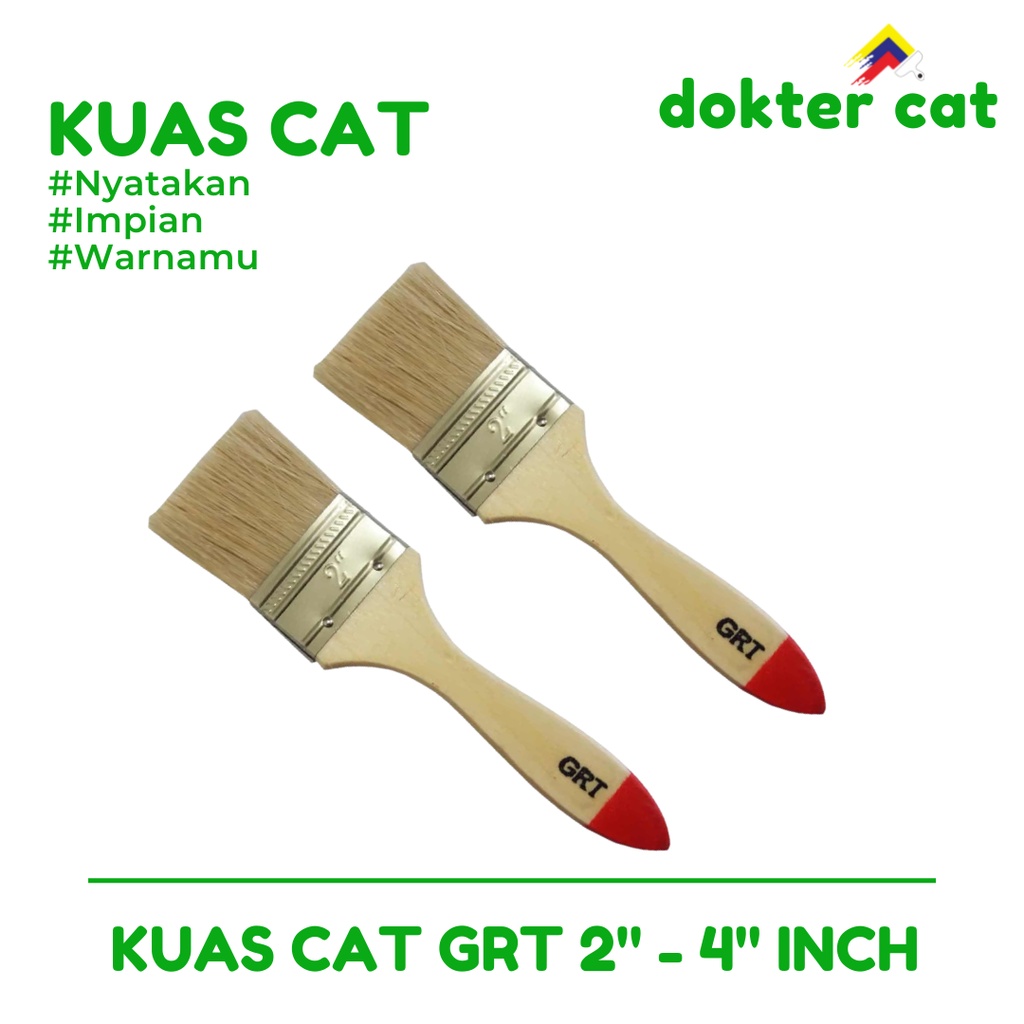 KUAS CAT GRT 2" - 4" INCH / GRT KUAS / KUAS CAT GRT / KUAS CAT / KUAS TEMBOK / KUAS KAYU BESI / KUAS