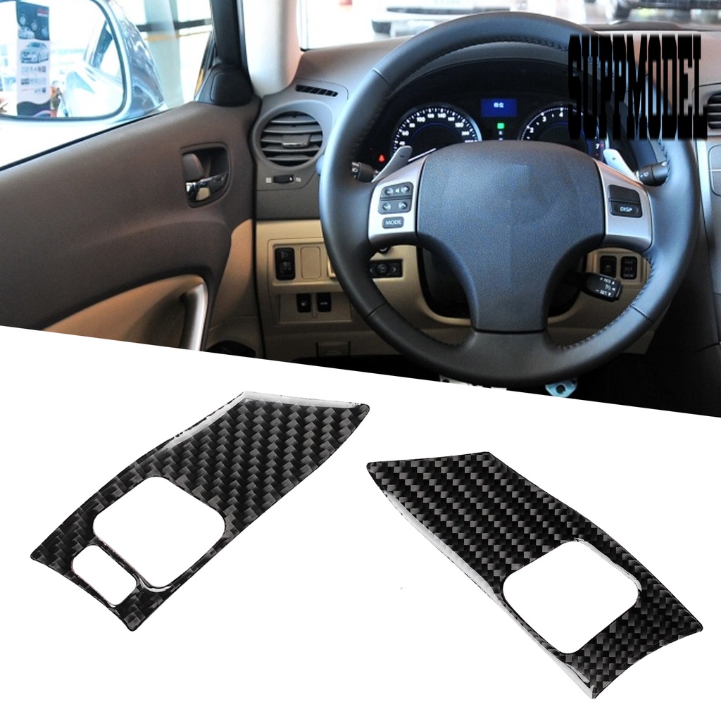 2pcs Stiker Cover Stir Mobil Kiri / Kanan Bahan Carbon Fiber Untuk Lexus IS250 2006-2012