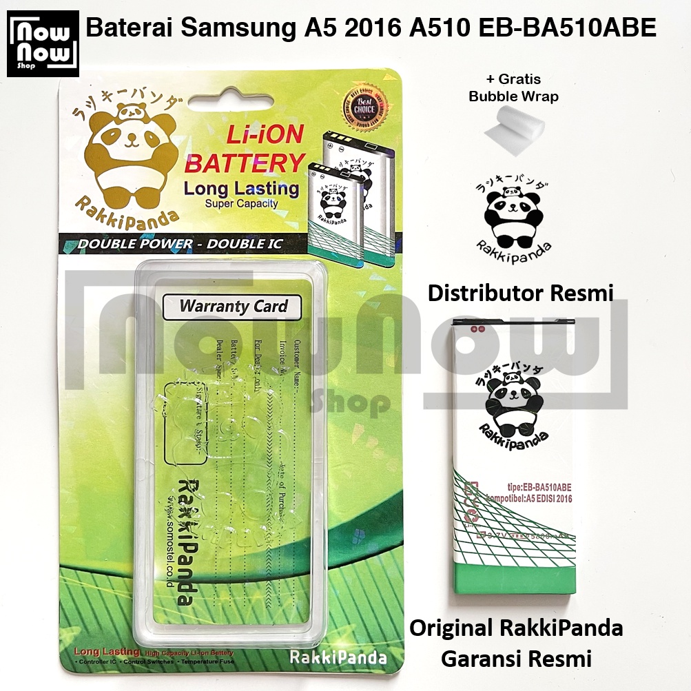 Baterai RakkiPanda Samsung A5 2016 A510 EB-BA510ABE Double Power Original Batre Batrai HP Garansi Resmi