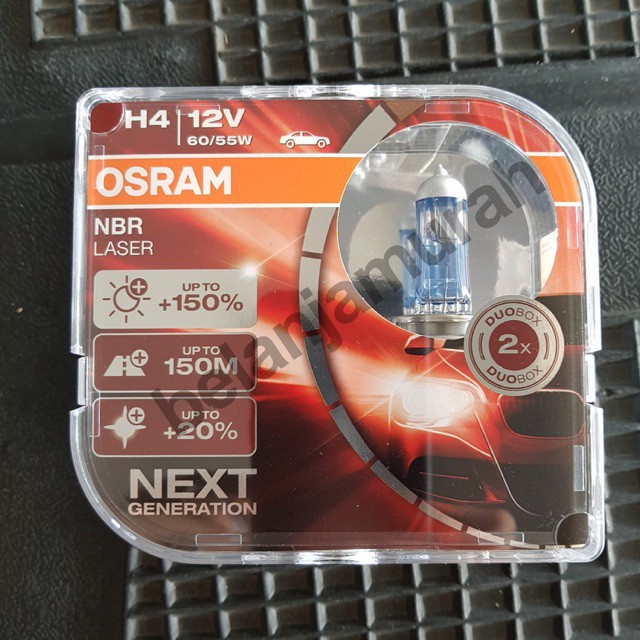 OSRAM H4 H11 H7 HB3 HB4 Night Breaker/ NBR Laser Next Generation +150% Bohlam Lampu Mobil 100% ORI