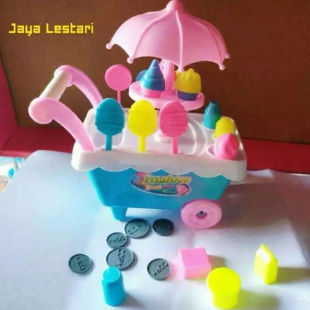 Mainan dorongan gerobak es krim