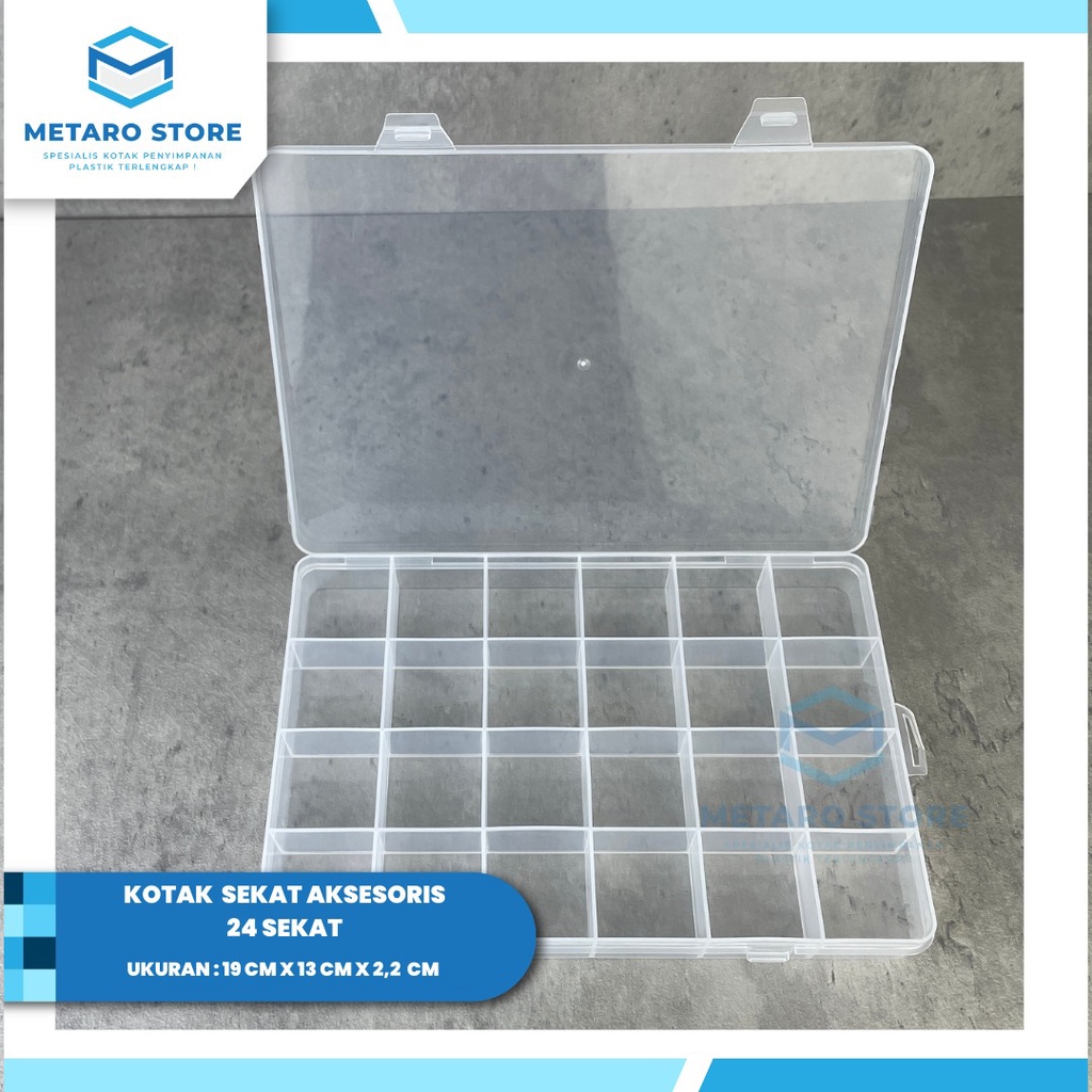 Metaro Kotak sekat plastik aksesoris 24 Sekat box case storage serbaguna Obat