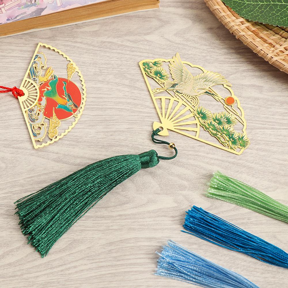 [Elegan] Kuningan Bookmark Stationery Rumbai Bookmark Pagination Mark Klip Buku Gaya Cina