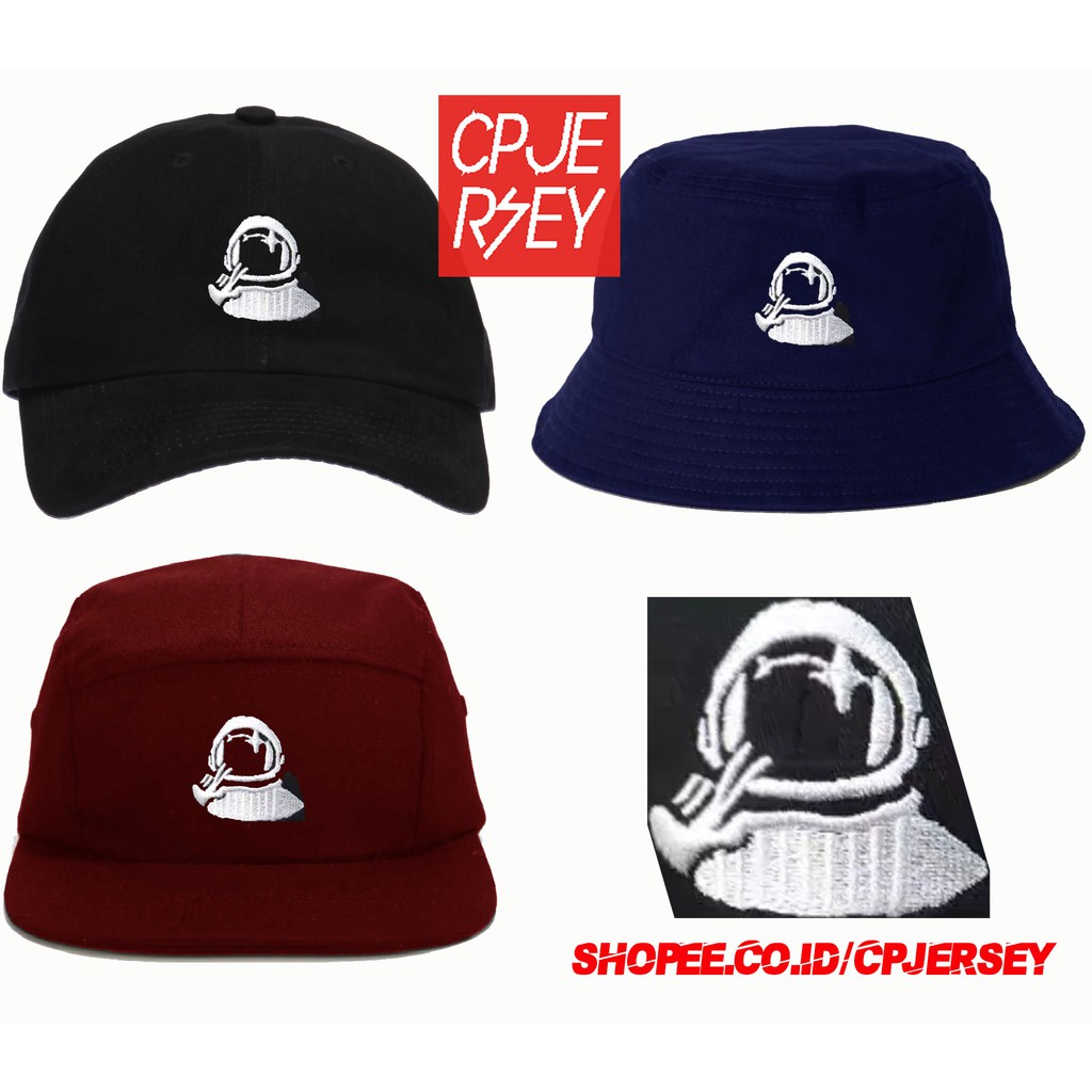 Topi Baseball Astronout Antariksa Nasa Bordir Snapback 5 Panel Baseball Cap Bucket Hat Five Panels