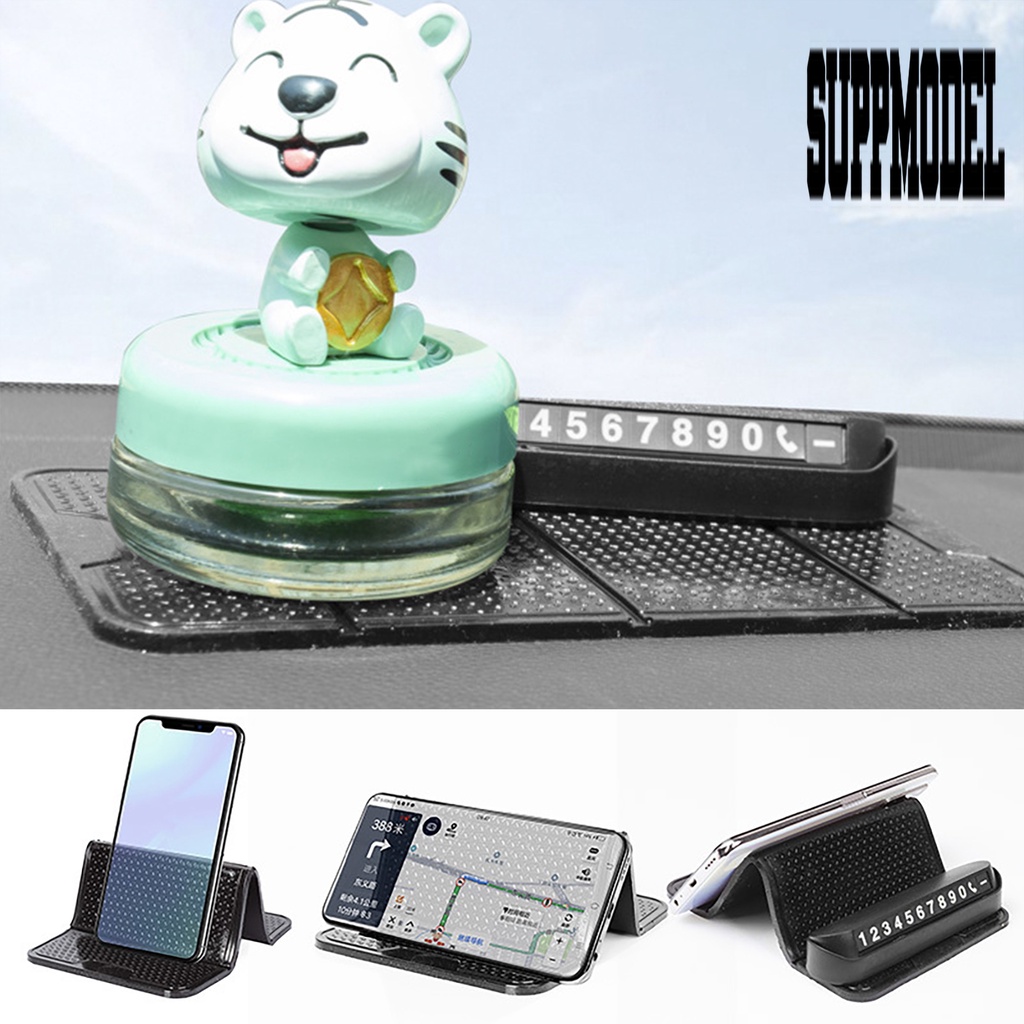 Stand Holder Handphone Nanometer Bahan Kulit Imitasi Anti slip Untuk Mobil