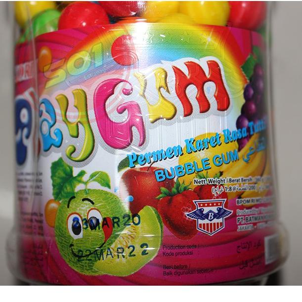 

New Recommended--Permen Karet Bola Mini PLayGum Bubble Gum Tutti Frutti Toples 200 pcs
