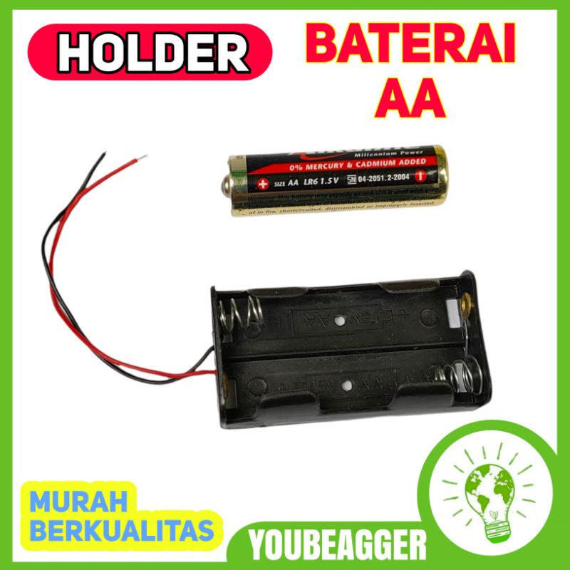 Tempat Baterai AA ABC ALKALINE holder baterai AA